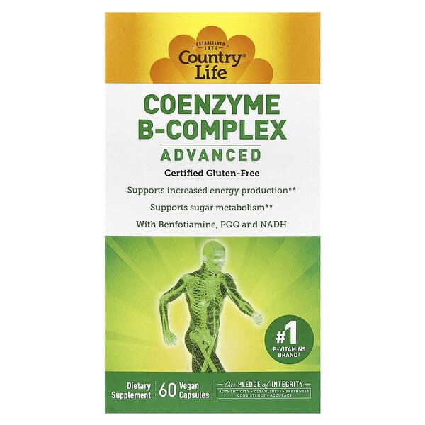 Country Life Coenzyme B-Complex, Advanced, 60 Vegan Capsules
