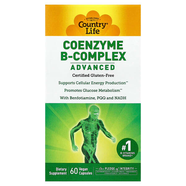 Country Life, Coenzyme B-Complex, Advanced, 60 Vegan Capsules
