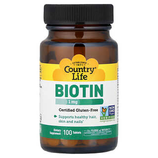 Country Life, Biotin, 1 mg, 100 Tabletten