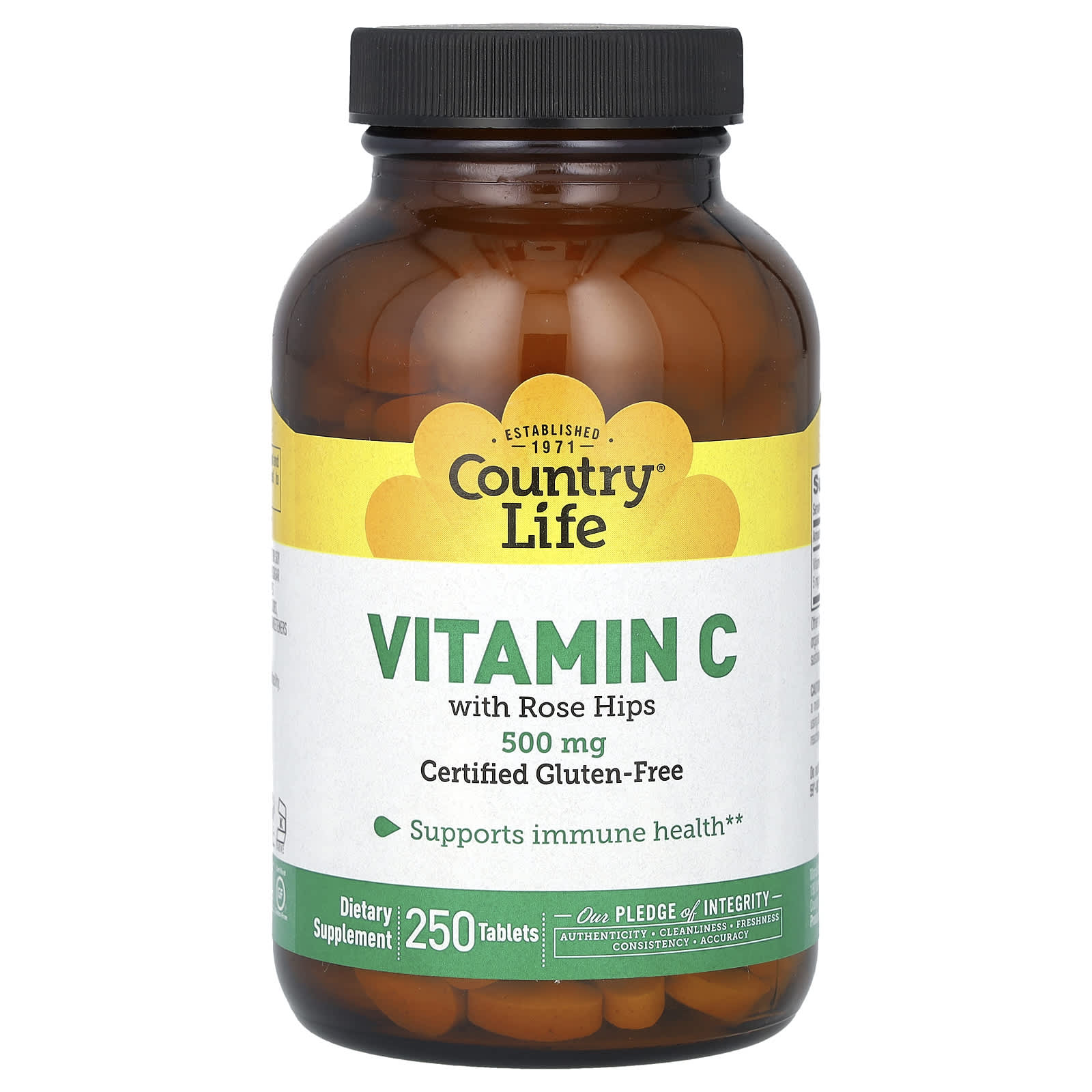 Country Life, Vitamin C with Rose Hips, 500 mg, 250 Tablets