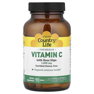 Country Life, Time Release Vitamin C mit Hagebutten, 1.000 mg, 90 Tabletten
