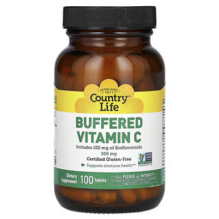 Country Life, буферизований вітамін C, 500 мг, 100 таблеток