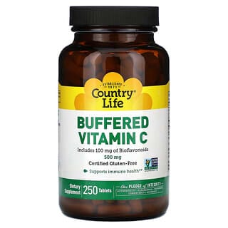 Country Life, Vitamina C tamponata, 500 mg, 250 compresse