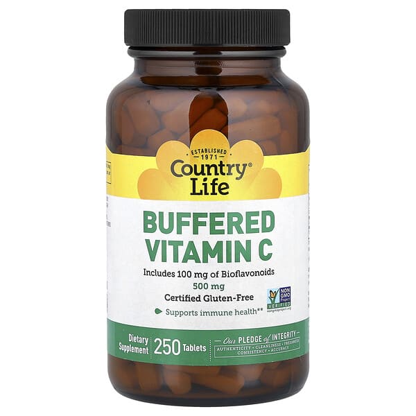 Country Life, Buffered Vitamin C, 250 Tablets