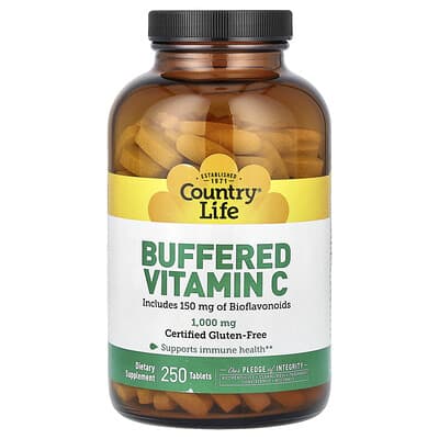 Country Life, Extended-Release Vitamin C, 1,000 mg, 250 Tablets