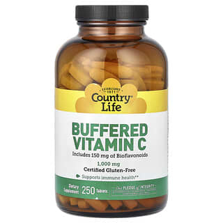 Country Life, Buffered Vitamin C, 1,000 mg, 250 Tablets