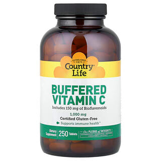 Country Life, Vitamina C Tamponada, 1.000 mg, 250 Comprimidos
