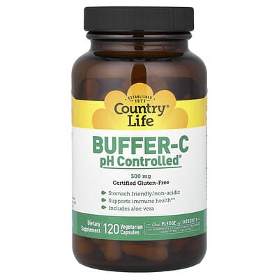 Country Life, Buffer-C, pH Controlled®, 120 Vegetarian Capsules