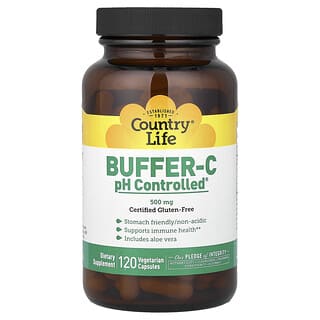 Country Life, Buffer-C, pH-kontrollierter Puffer-C, 500 mg, 120 vegetarische Kapseln