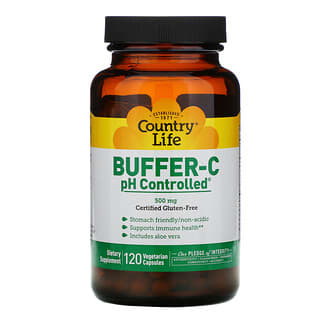 Country Life, Buffer-C، pH Controlled، 500 ملجم، 120 كبسولة نباتية