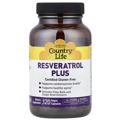 Country Life, Resveratrol Plus, 120 Vegan Capsules