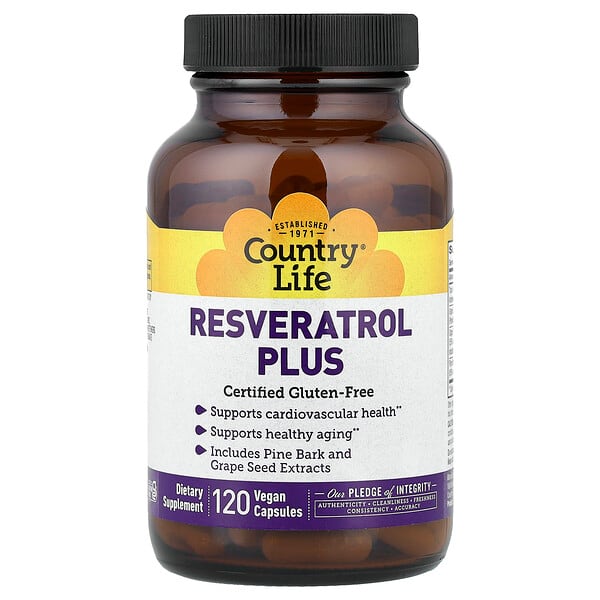Country Life, Resveratrol Plus, 120 Vegan Capsules — product photo 1