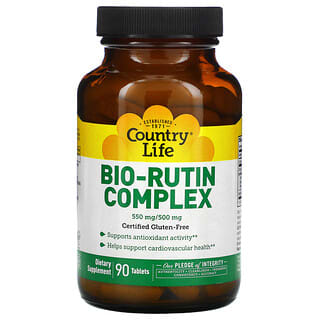 Country Life, Complexo de Biorrutina, 500 mg / 500 mg, 90 tabletes