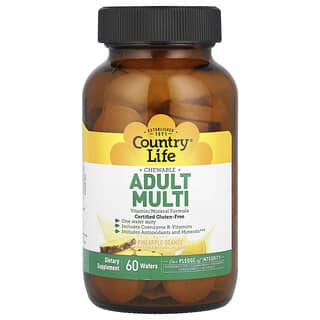 Country Life, Multivitamínico para Adultos Mastigável, Laranja e Abacaxi, 60 Bolachas