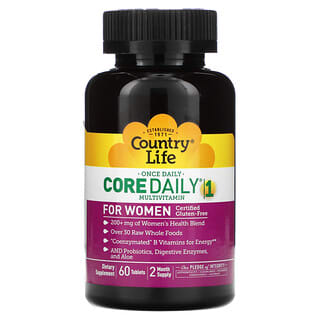 Country Life, Мультивитамины Core Daily-1 для женщин, 60 таблеток