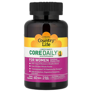 Country Life, Multivitamínico Core Daily-1 para mujeres, 60 comprimidos