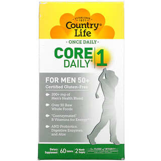 Country Life, Core Daily-1, мультивитамины для мужчин старше 50 лет, 60 таблеток