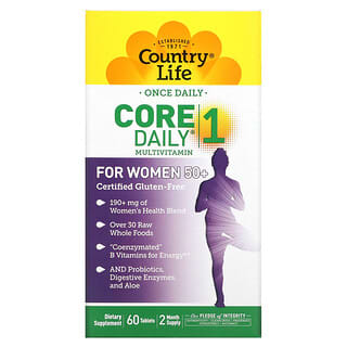 Country Life, Multivitamínico Core Daily-1 para mujeres mayores de 50 años, 60 comprimidos