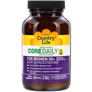 Country Life, Core Daily-1 Multivitamines pour femmes de 50 ans et plus, 60 comprimés