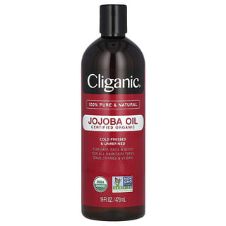Cliganic, на 100% чистое и натуральное сертифицированное органическое масло жожоба, 473 мл (16 жидк. унций)