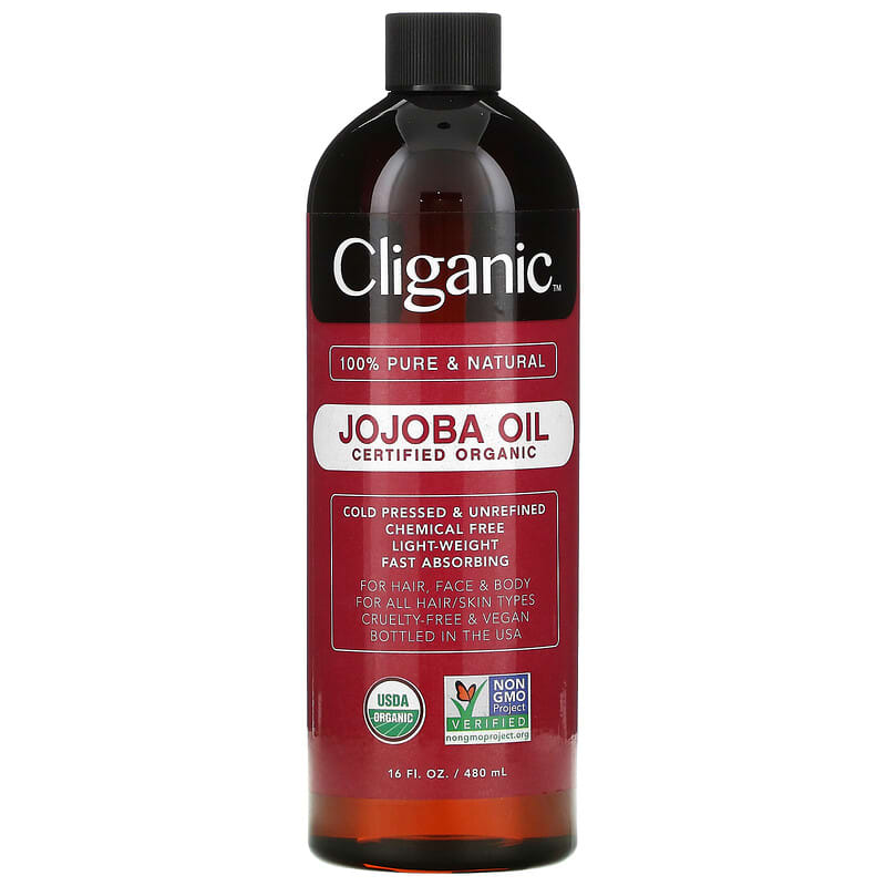 Cliganic Organic Jojoba Oil 32 oz 100% Pure  Bulk Natural Cold Pressed  Unrefined Hexane