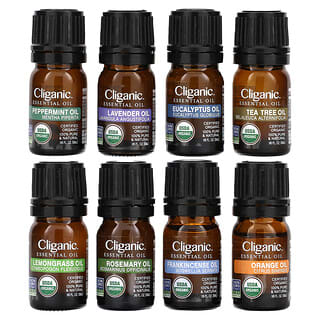 Cliganic, Ätherische Öle, Aromatherapie-Set, 8-teiliges Set