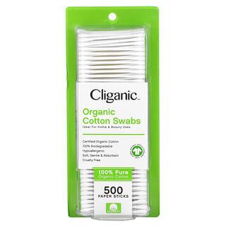 Cliganic, Organic Cotton Swabs,  500 Paper Sticks