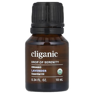 Cliganic, Drop Of Serenity™, Aceite esencial de lavanda orgánica, 10 ml (0,34 oz. líq.)