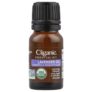 Cliganic, Органическое эфирное масло лаванды, 10 мл (2,6 жидк. Унции)