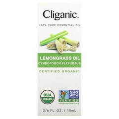 Cliganic, 100% Pure Essential Oil, Lemongrass Oil, 0.33 fl oz (10 ml)