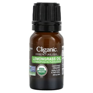 Cliganic, Aceite esencial 100% puro, Aceite de limoncillo, 10 ml (0,33 oz. Líq.)