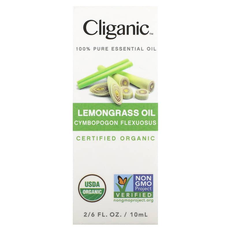 USDA Organic Lemongrass Essential Oil 0.33 fl oz by Majestic Pure