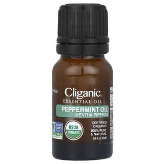 Cliganic, 100% Pure Essential Oil, 100% reines ätherisches Öl, Pfefferminze, 10 ml (2/6 fl. oz.)