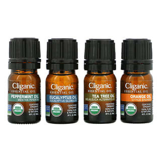 Cliganic, Aceite esencial 100 % puro, Set de aromaterapia, Set de 4 piezas