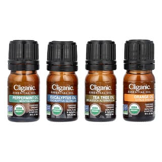 Cliganic, 100% Pure and Natural Essential Oils, 100% reine und natürliche ätherische Öle, Aromatherapie-Set, 4-teiliges Set