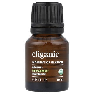 Cliganic, Moment of Elation ™, органическое эфирное масло бергамота, 10 мл (0,34 жидк. Унции)