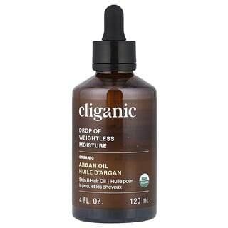 Cliganic, Drop of Weightless Moisture ™, органическое аргановое масло, 120 мл (4 жидк. Унции)