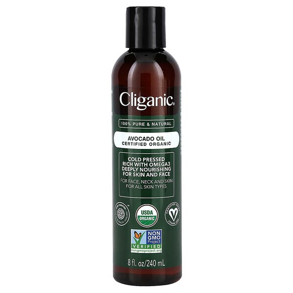 Cliganic, 유기농 아보카도 오일, 240ml(8fl oz)