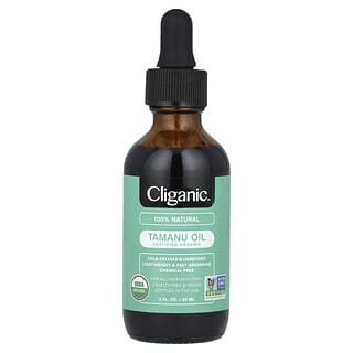 Cliganic, Aceite de tamanu orgánico, 100 % puro y natural, 60 ml (2 oz. líq.)