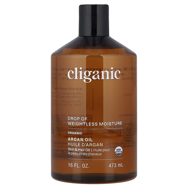 Cliganic, Drop of Weightless Moisture™，有機摩洛哥堅果油，16 液量盎司（473 毫升）