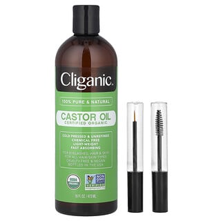 Cliganic, 经认可有机蓖麻油，1 组，16 液量盎司（473 毫升）