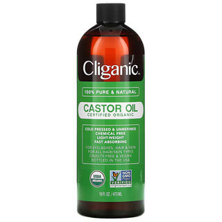 Cliganic, на 100% чистое и натуральное касторовое масло, 473 мл (16 жидк. унций)