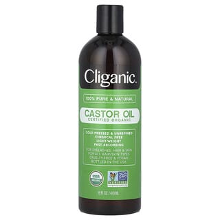 Cliganic, Aceite de ricino orgánico, 100 % puro y natural, 473 ml (16 oz. líq.)