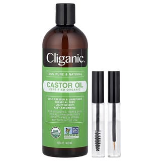 Cliganic, Organic Castor Oil Lash & Brow Set, 1 Set