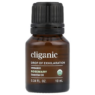 Cliganic, Drop of Exhilaration™, Aceite esencial de romero orgánico, 10 ml (0,34 oz. líq.)