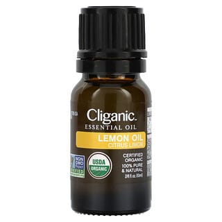 Cliganic, Aceite esencial 100% puro, Aceite de limón, 10 ml (0,33 oz. Líq.)