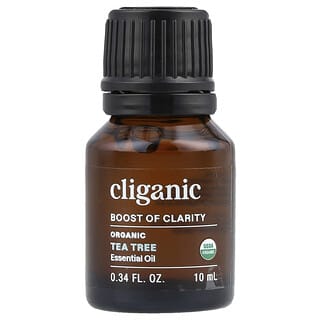 Cliganic, Boost of Clarity™, Aceite esencial orgánico, Árbol del té, 10 ml (0,34 oz. líq.)