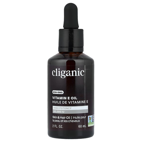 Cliganic, 100% 순수 비타민E 오일, 60,000IU, 60ml(2fl oz)