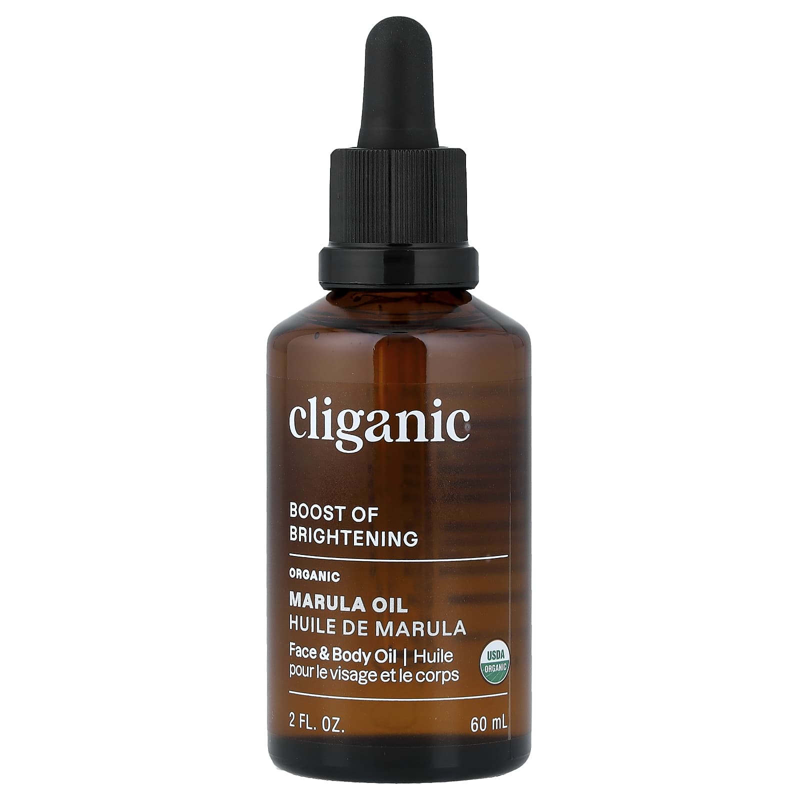 Cliganic, Boost of Brightened™, органическое маруловое масло, 60 мл (2 жидк. унции)