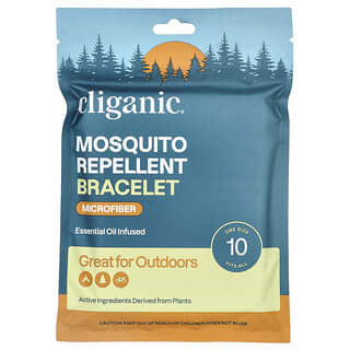 Cliganic, Mosquito Repellent Bracelet, One Size Fits All, 10 Bracelets